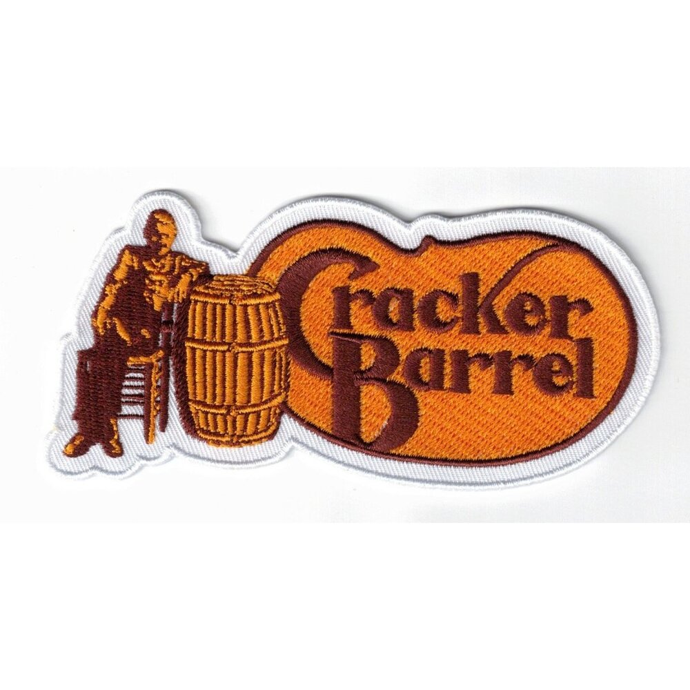 Cracker Barrel Logo Embroidered 4x2in Iron / Sew-On Patch